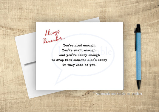 Funny "You're Good Enough to Drop Kick Someone" Get Well, Funny & Sarcastic Feel Better Card