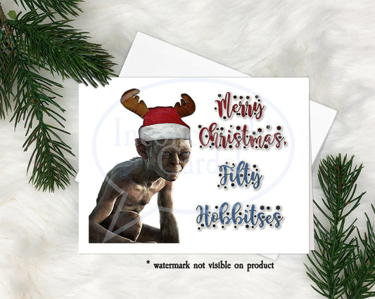 LOTR - "Filthy Hobbitses" Funny Christmas Card
