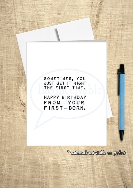 Happy Birthday From First Born Card