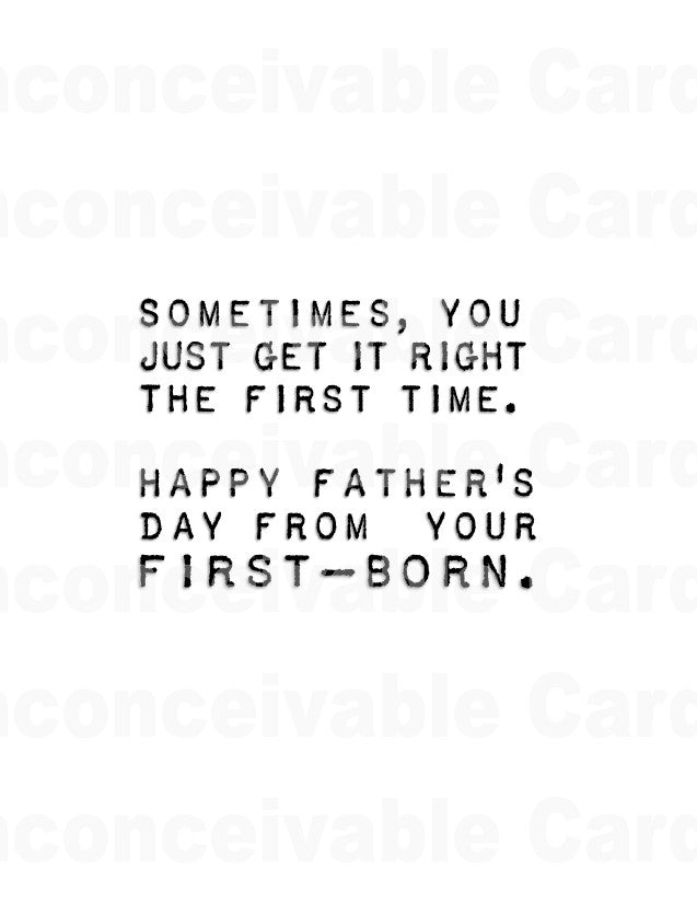 Father's Day First Born Card, Funny Card for Dad