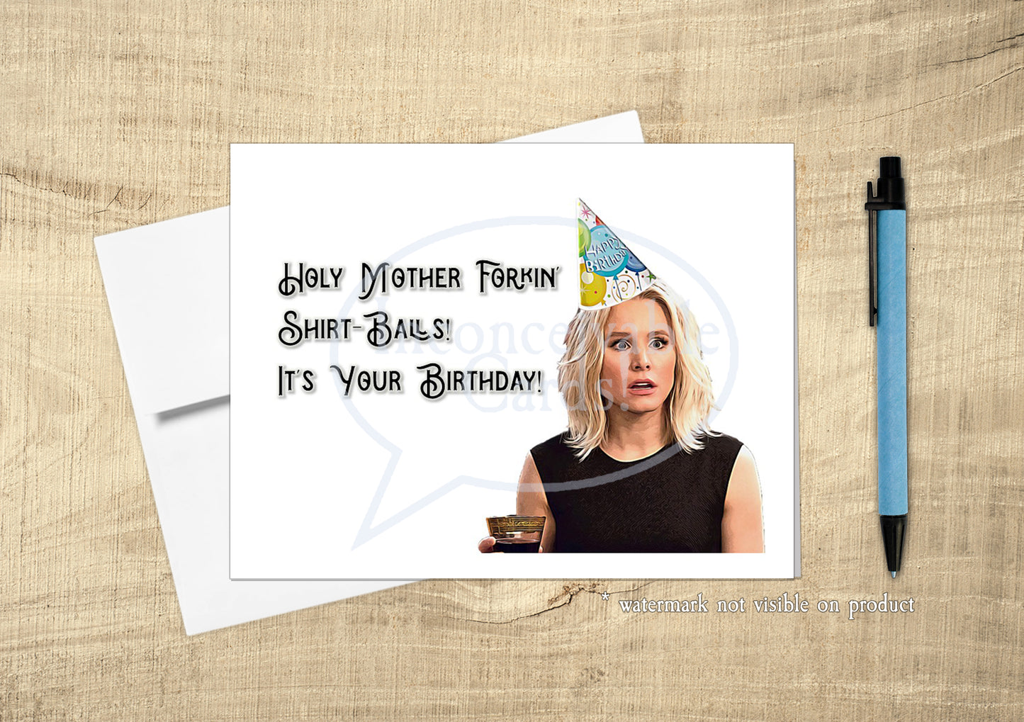 Good Place - "Holy Mother Forkin' Shirt Balls" Funny Birthday Card