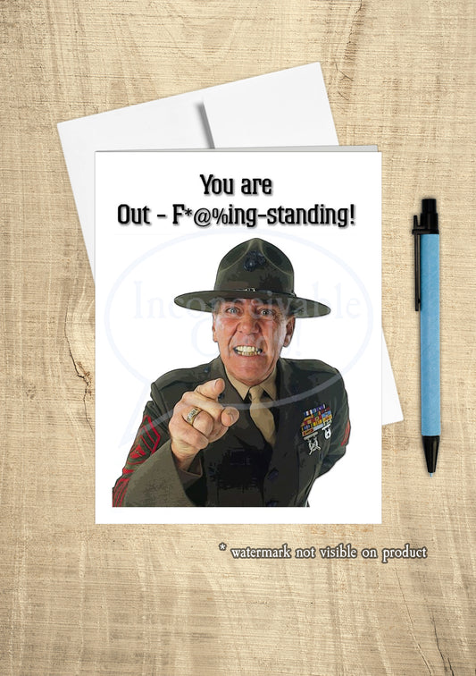 Marines - Funny "Out-F'ing Standing" Birthday Card, Congratulations Card, Anniversary, Graduation