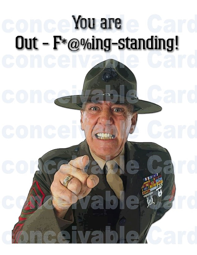 Marines - Funny "Out-F'ing Standing" Birthday Card, Congratulations Card, Anniversary, Graduation
