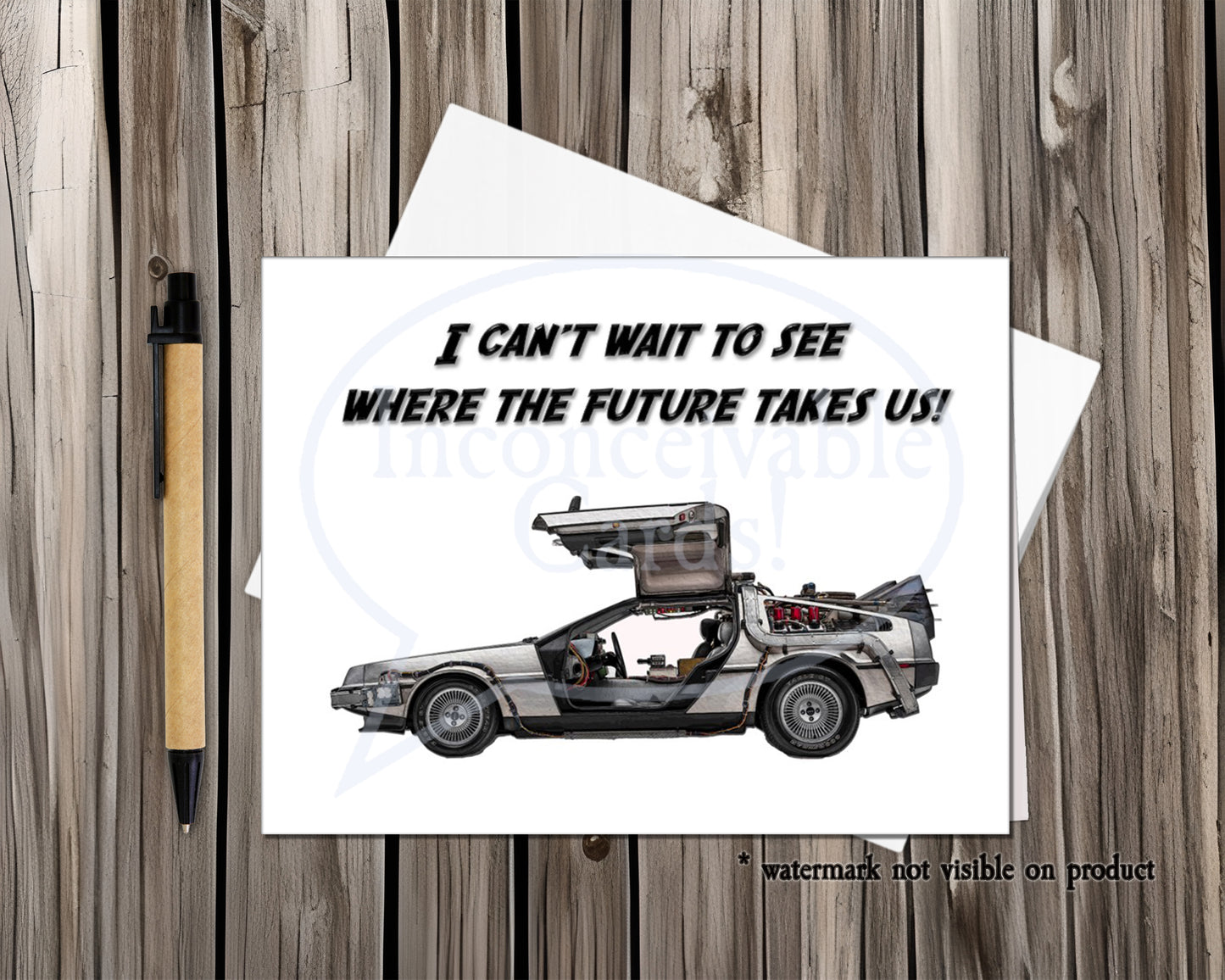 Back to the Future "Can't Wait To See Where Future Takes Us" Delorean Any Occasion Card