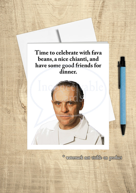 Silence of the Lambs - "Have Friends For Dinner" Funny Just Because Card