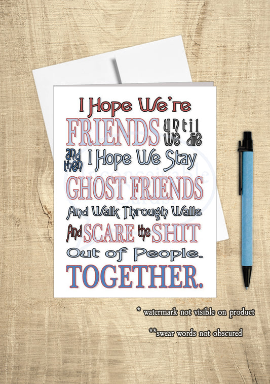 Funny Ghost Friends Card for Best Friend