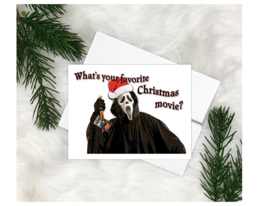 Horror - "What's Your Favorite Christmas Movie" Card, Funny Christmas Card