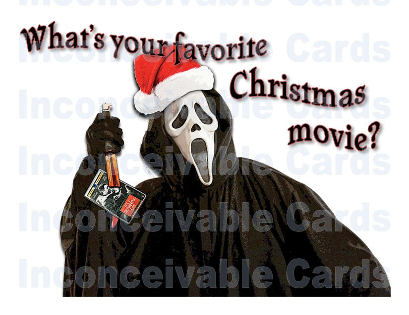 Horror - "What's Your Favorite Christmas Movie" Card, Funny Christmas Card