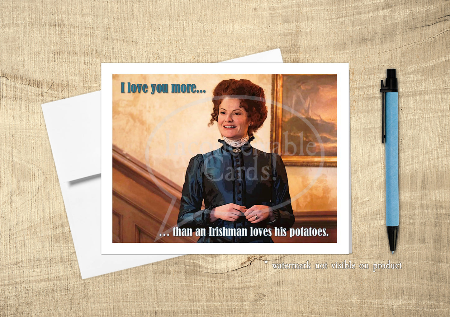 Ghosts - "I Love Your More Than Irishman Loves Potatoes" Funny Love Card, Anniversary Card