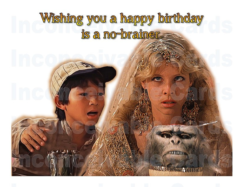 Indiana - Monkey Brains - Funny Birthday Card