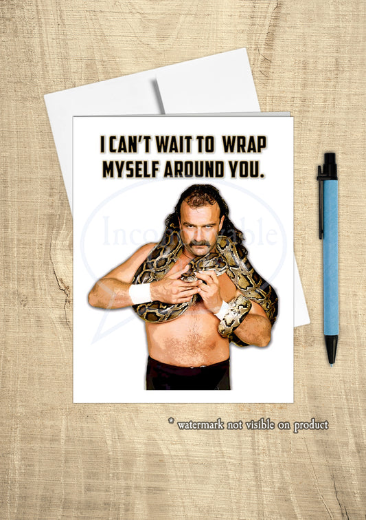 Wrestling - "Can't Wait to Wrap Myself Around You" Snake Romantic Card