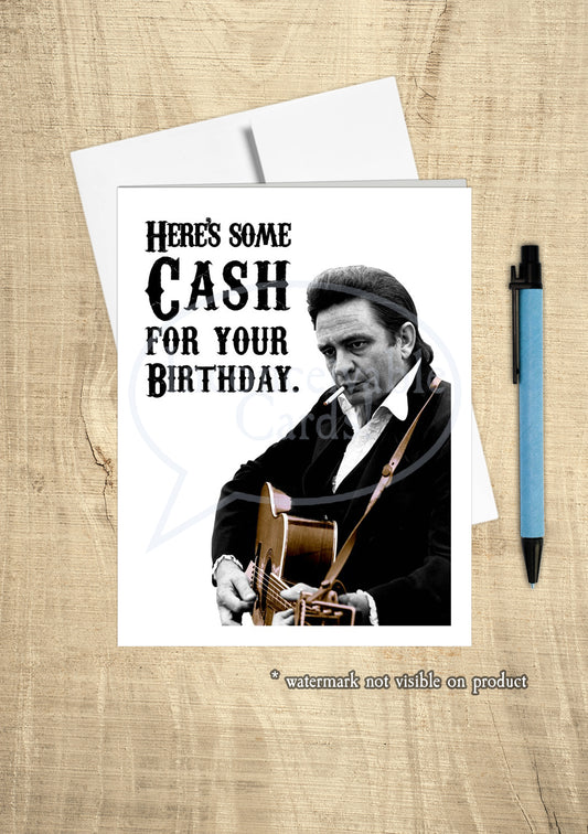 Johnnny Cash - "Here's Some Cash For Your Birthday" Card, Gag gift