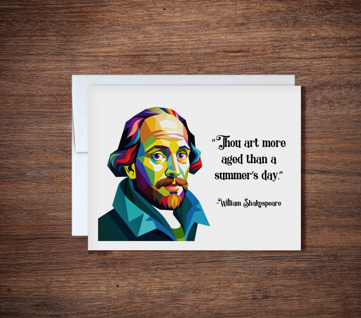 Funny "Though Art More Aged" Shakespeare Birthday Card