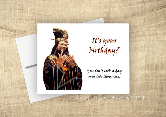 Big Trouble Little China Funny "You Don't Look Old" Lo Pan Birthday Card