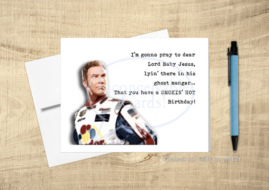 Talladega Nights - "Smokin' Hot Birthday" Funny Birthday Card, Race Car Card