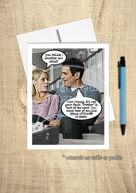 Modern Family - Mother Smother Card, Card for Mom