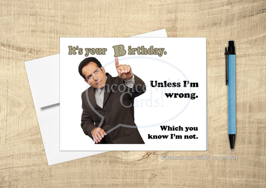Monk "I Could Be Wrong, But I'm Not Funny" Birthday Card for Mystery Lovers