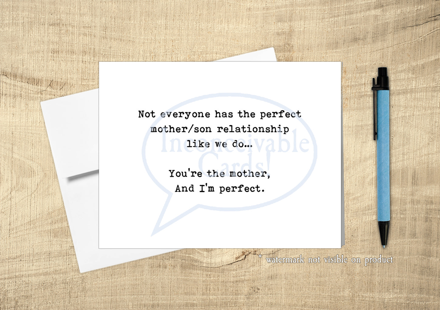 Perfect Mother/Son Relationship Funny Card, Card for Mom