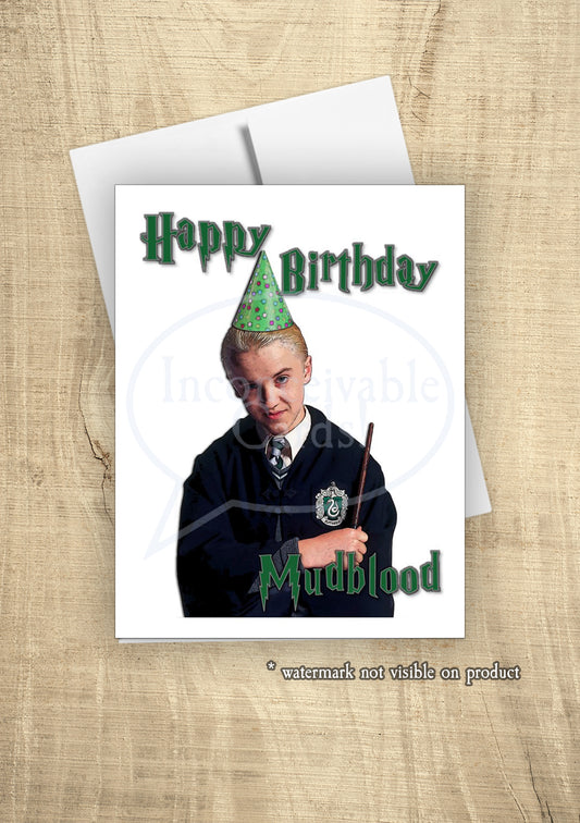 Wizard - "Happy Birthday Mudblood" Funny Birthday Card