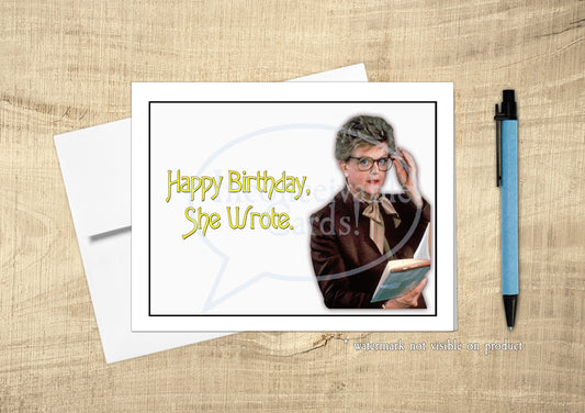 Murder She Wrote "Happy Birthday She Wrote" Birthday Card