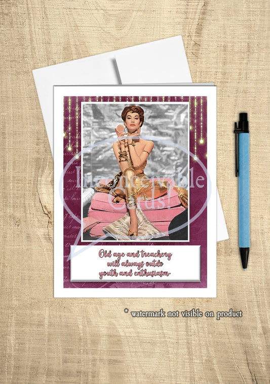 Funny "Old Age and Treachery" Birthday Card, All Occasion Card