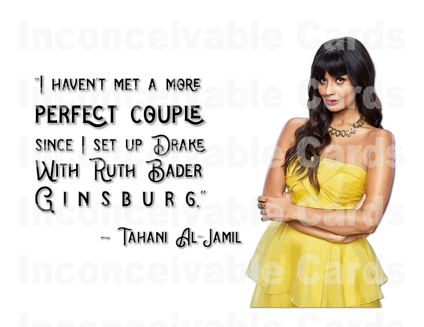 Good Place - Funny Tahani "Perfect Couple" Quote Wedding Card, Anniversary Card, Congratulations Card