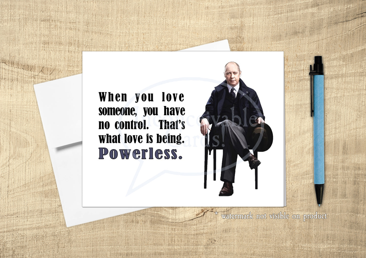 Blacklist "Love is Powerful" Card, Romantic Card, Anniversary Card