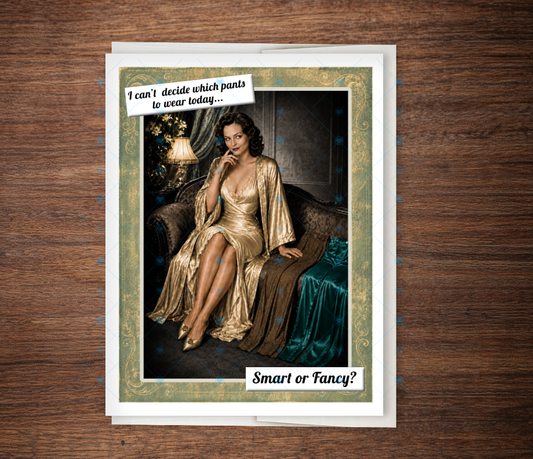 Retro PinUp "Smarty Pants" Card