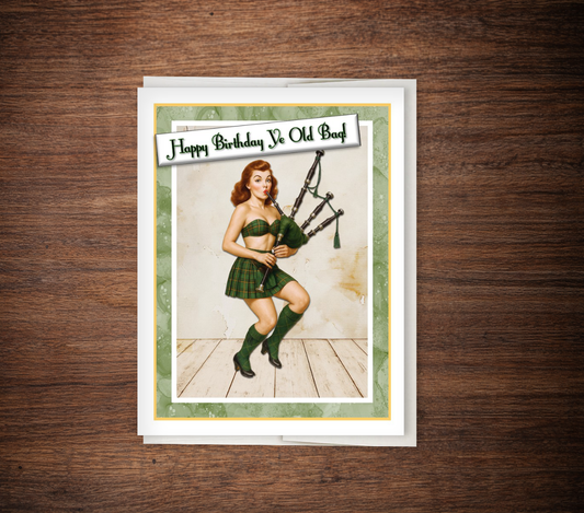 “Happy Birthday Ye Old Bag” Funny Birthday Card for Her