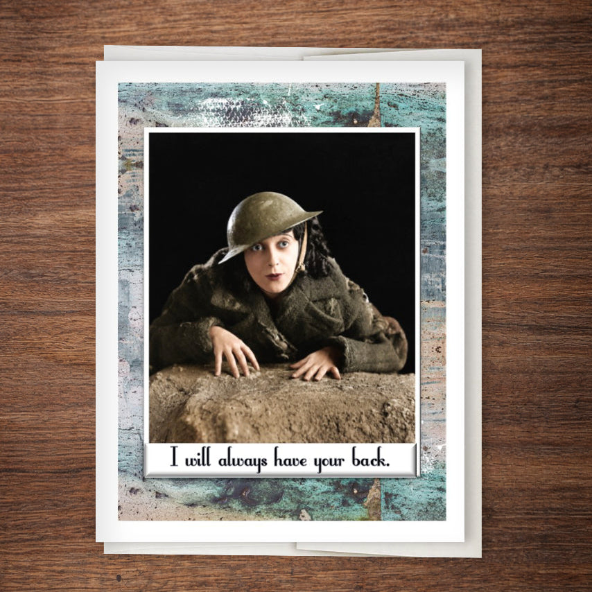 Funny “I’ve Got Your Back (and This Bottle)” – Vintage Ride-or-Die Greeting Card