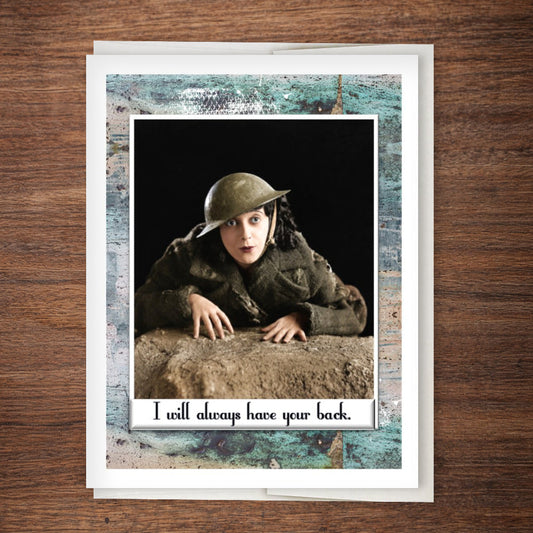 Funny “I’ve Got Your Back (and This Bottle)” – Vintage Ride-or-Die Greeting Card