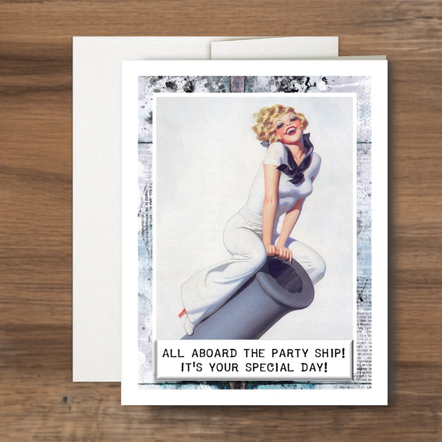Funny "All Aboard the Party Ship Card" Birthday card, new job card, congratulations card