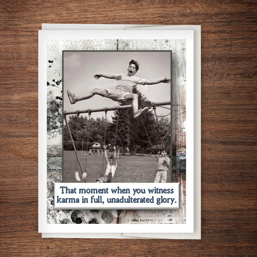 Get Well Card “Karma in Unadulterated Glory” – Retro Humor Series