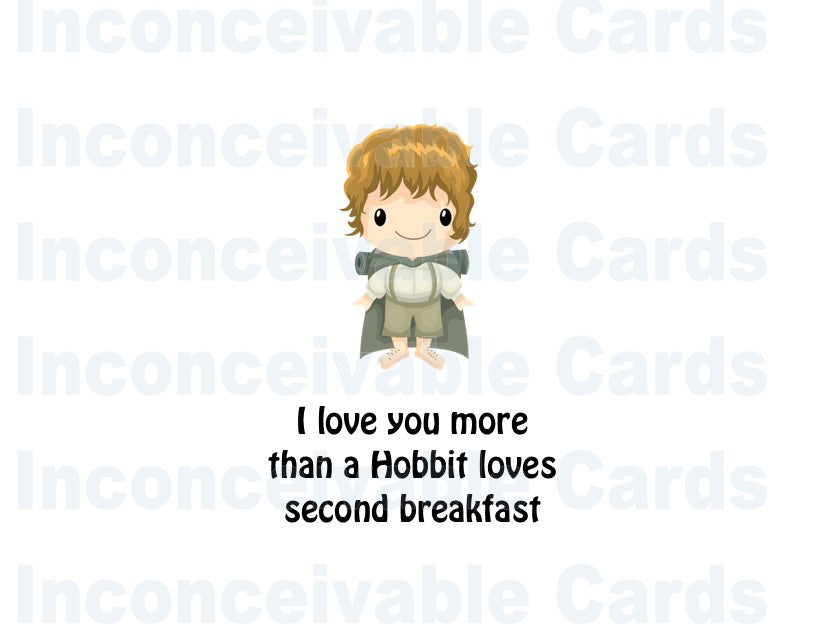 LOTR - "Second Breakfast" Card, Romantic, Love, Friendship, Valentines