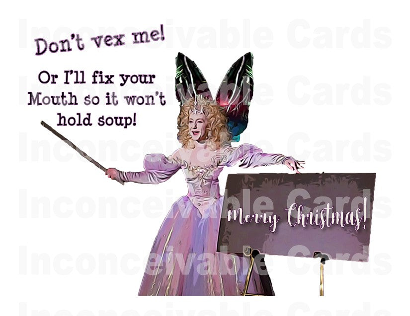 Scrooged - "Don't Vex Me!" Ghost of Christmas Present Funny Christmas Card