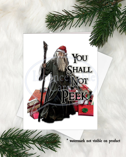 You Shall Not Peek Christmas Card