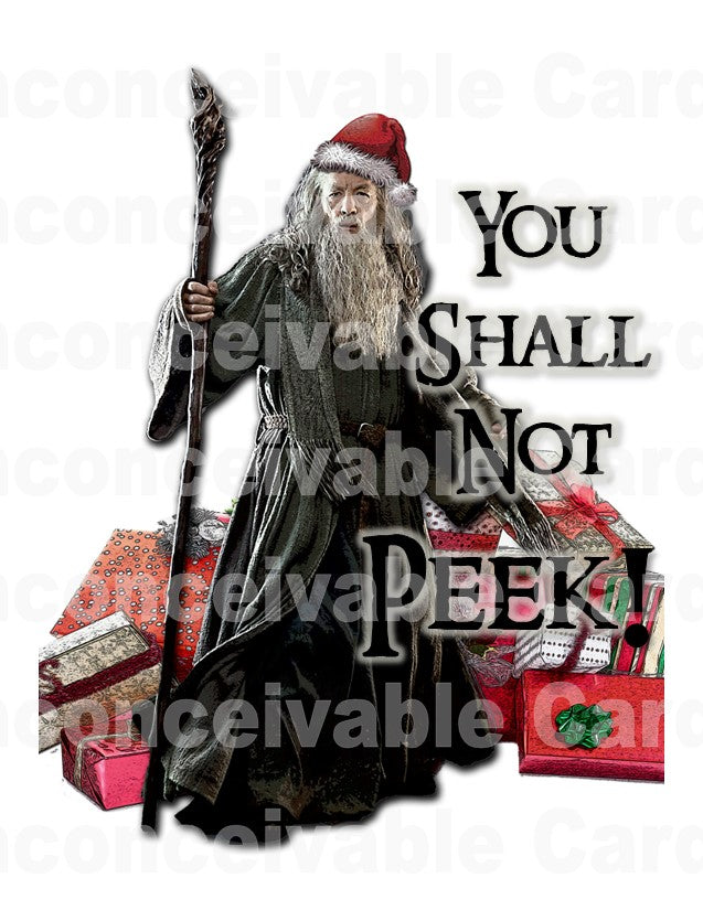 You Shall Not Peek Christmas Card