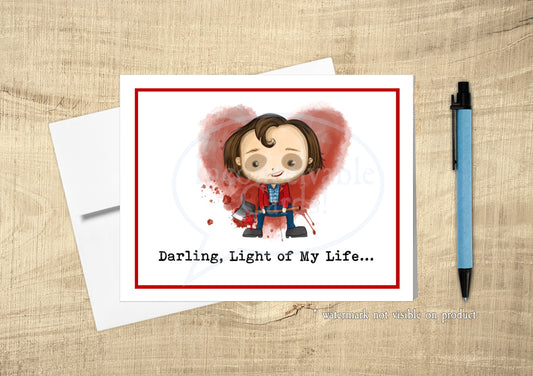 Creepy Shining, Darling Light of My Life Love Card, Anniversary, Thinking of You Card
