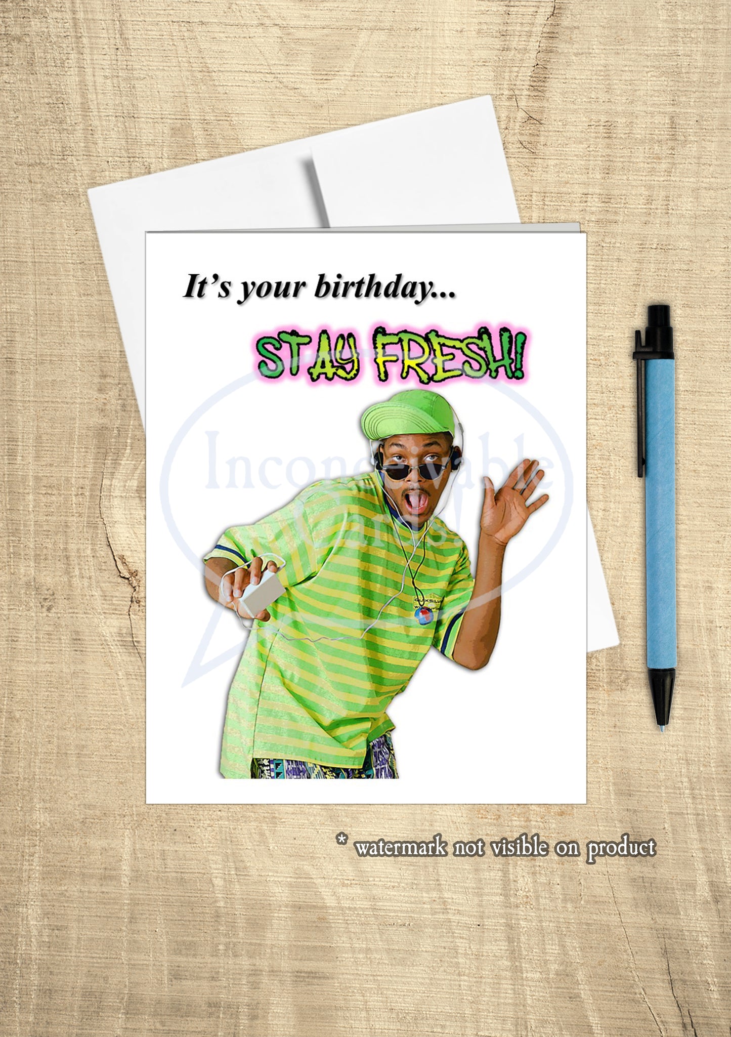 Fresh Prince "Stay Fresh" Funny Birthday Card, 90s Birthday Card