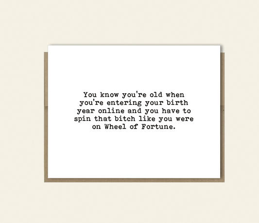 Birth Year Scroll | Funny Getting Older Card