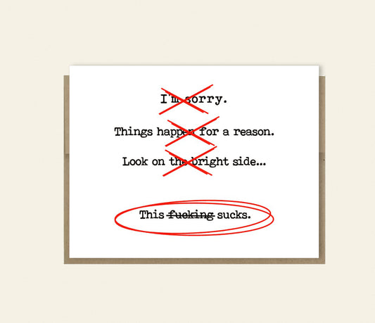 "This Sucks" Funny Support/Sympathy Card