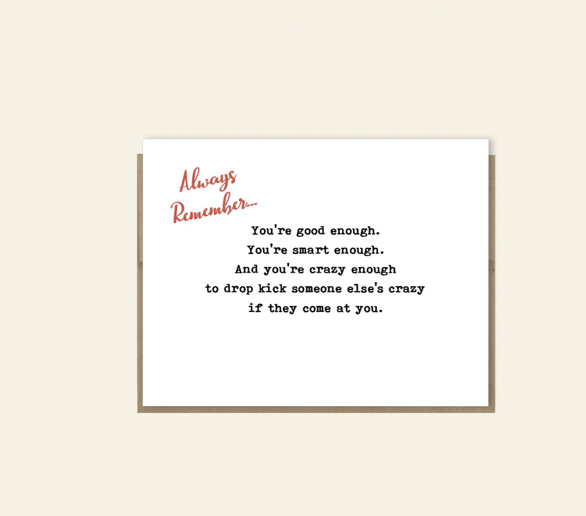 Funny "You're Good Enough to Drop Kick Someone" Get Well, Funny & Sarcastic Feel Better Card