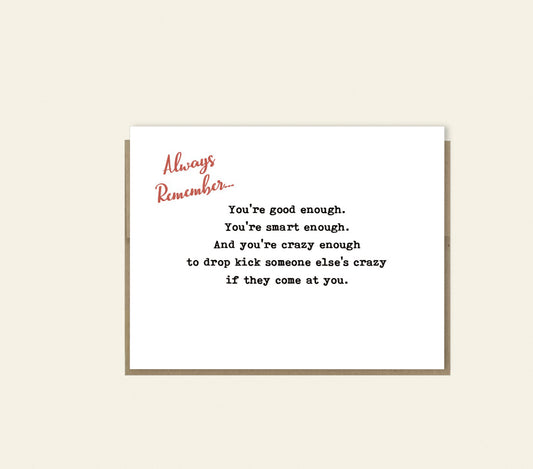 Funny "You're Good Enough to Drop Kick Someone" Get Well, Funny & Sarcastic Feel Better Card