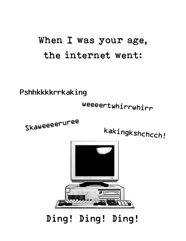 Funny Birthday Card "Old School Internet", Perfect Gen X Card!
