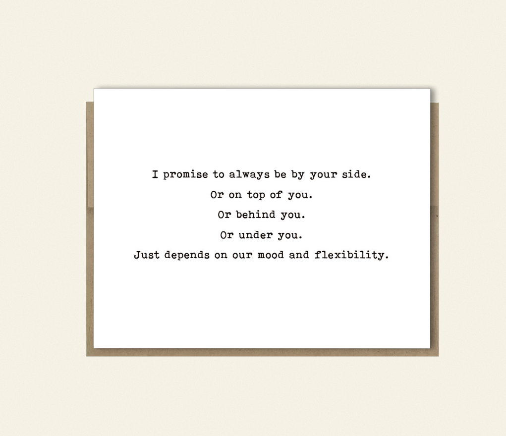 Romantic Funny "Always On Top Of You" Anniversary, Valentine's Day, Birthday Card