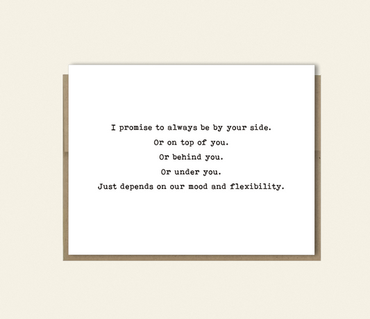 Romantic Funny "Always On Top Of You" Anniversary, Valentine's Day, Birthday Card