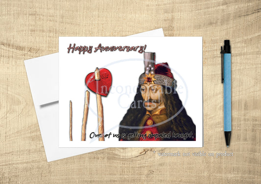 Vlad Dracul - Funny Romantic Card, Anniversary Card, Dark Humore