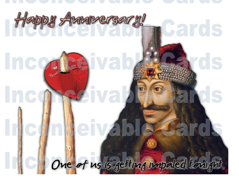Vlad Dracul - Funny Romantic Card, Anniversary Card, Dark Humore