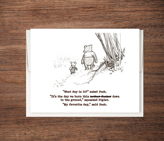 Winnie the Pooh Funny Card for Any Occasion