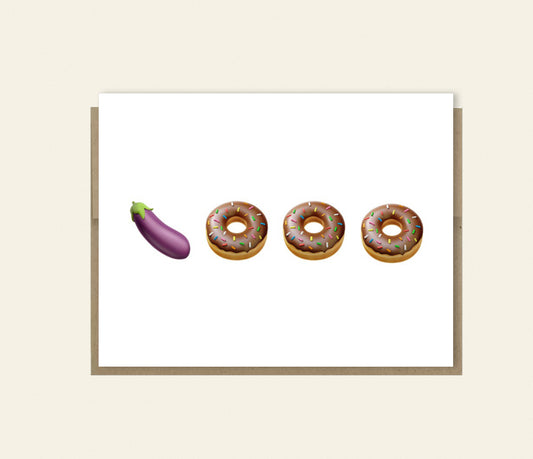 “Eggplant Donuts” Dirty Emoji Funny Card